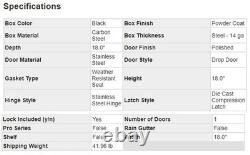 Buyers Products 1702965, 18x18x18 Black Steel Truck Box with Stainless Door
