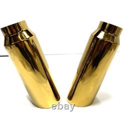 Car Truck Exhaust Tip Stainless Steel Muffler Pipe 2.5ID x 4OD x 12L GOLDEN