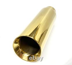 Car Truck Exhaust Tip Stainless Steel Muffler Pipe 2.5ID x 4OD x 12L GOLDEN