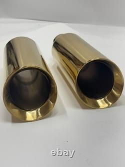 Car Truck Exhaust Tip Stainless Steel Muffler Pipe 2.5ID x 4OD x 12L GOLDEN