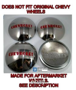 Chevrolet 1/2t Truck Hubcap Set 4 Stainless 1947-1953 (fits Ford Wheel 1940-56)