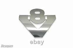 Chrome Badge'V8' For Scania Medium Polished Truck Stainless Steel Accessories