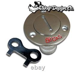 Chrome Stainless Steel Flush Mount Fuel Fill Filler Neck Cap truck bed deck gas