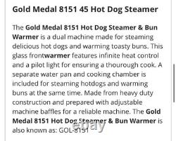 Commercial gold medal 8151 hot dog steamer. Stainless Steel. Food truck