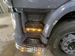 DAF CF XF ONE PAIR STAINLESS STEEL LIGHT BAR 30 CM Whit 2 LEDs LORRY TRUCK