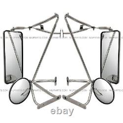 Door Mirror Stainless Steel LH RH Fit 97-23 Western Star Trucks 4700 4800 4900