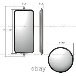 Door Mirror Stainless Steel LH RH Fit 97-23 Western Star Trucks 4700 4800 4900