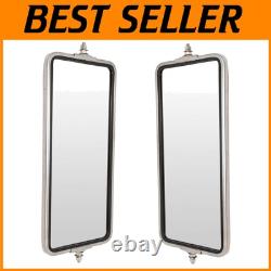 Driver & Passenger 16x7 Stainless Steel Truck Mirrors Fits Multiple Models
