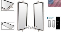 Driver & Passenger 16x7 Stainless Steel Truck Mirrors Fits Multiple Models