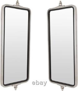 Driver & Passenger 16x7 Stainless Steel Truck Mirrors Fits Multiple Models