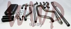 Dual Stainless Cat Back Exhaust System & Black Tips 07-09 Toyota Tundra 5.7L V8