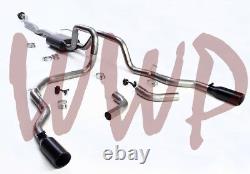 Dual Stainless Cat Back Exhaust System Black Tips 99-06 GM Chevy/GMC 1500 V8 E/C