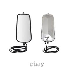 Durable 16x7 Heated Stainless Steel Truck Mirror Set Peak Back Style
