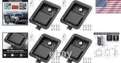 Durable Black Truck Bed Toolbox Locks 4PC Stainless Steel Paddle Handle Kit