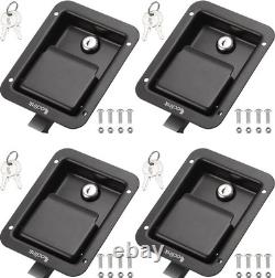 Durable Black Truck Bed Toolbox Locks 4PC Stainless Steel Paddle Handle Kit