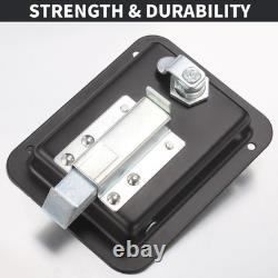 Durable Black Truck Bed Toolbox Locks 4PC Stainless Steel Paddle Handle Kit
