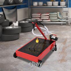 Electric Pump 17 Gallon Low Profile Truck Car Oil Drain Pan Stainless steel