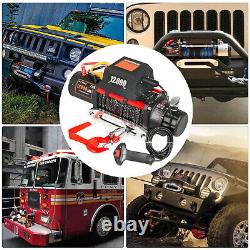 Electric Winch 12000Ibs 12V 90FT Synthetic Rope 4WD ATV UTV Winch Towing Truck