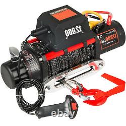 Electric Winch 12000Ibs 12V 90FT Synthetic Rope 4WD ATV UTV Winch Towing Truck