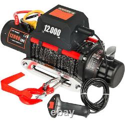 Electric Winch 12000LBS 12V Synthetic Cable Truck Trailer Towing Off Road 4WD