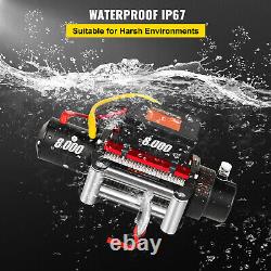 Electric Winch 8000Ibs 12V with Cable Steel for 4WD ATV UTV Winch Towing Truck