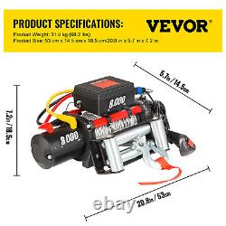 Electric Winch 8000Ibs 12V with Cable Steel for 4WD ATV UTV Winch Towing Truck