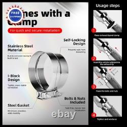 Exhaust Tip 4 Inch 6 Diesel Stainless Steel Elbow Pickup Truck clamps Chrome