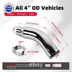 Exhaust Tip 4 Inch 6 Diesel Stainless Steel Elbow Pickup Truck clamps Chrome