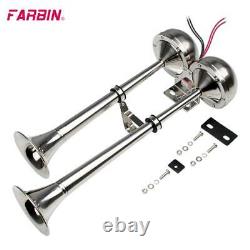 FARBIN 12V Stainless Steel Marine Horn for Boat Ship Sailboat Yacht SUV Trucks