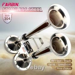 FARBIN 12V Stainless Steel Marine Horn for Boat Ship Sailboat Yacht SUV Trucks