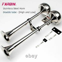 FARBIN 12V Stainless Steel Marine Horn for Boat Ship Sailboat Yacht SUV Trucks