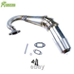 FLMLF Stainless Steel Silenced Exhaust Pipe for 1/5 RV Km Losi 5ive TSRC Truck