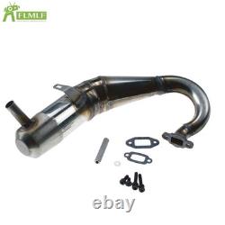 FLMLF Stainless Steel Silenced Exhaust Pipe for 1/5 RV Km Losi 5ive TSRC Truck