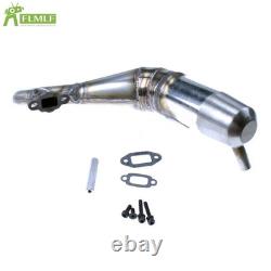 FLMLF Stainless Steel Silenced Exhaust Pipe for 1/5 RV Km Losi 5ive TSRC Truck