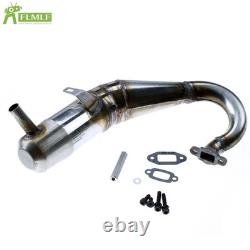 FLMLF Stainless Steel Silenced Exhaust Pipe for 1/5 RV Km Losi 5ive TSRC Truck