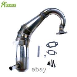 FLMLF Stainless Steel Silenced Exhaust Pipe for 1/5 RV Km Losi 5ive TSRC Truck