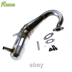 FLMLF Stainless Steel Silenced Exhaust Pipe for 1/5 RV Km Losi 5ive TSRC Truck