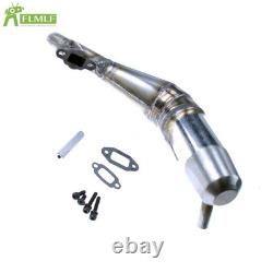 FLMLF Stainless Steel Silenced Exhaust Pipe for 1/5 RV Km Losi 5ive TSRC Truck
