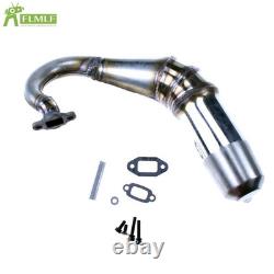 FLMLF Stainless Steel Silenced Exhaust Pipe for 1/5 RV Km Losi 5ive TSRC Truck