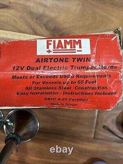 Fiamm 75550-14 Electric Trumpet Horn Stainless Steel Twin Boat Marine RV Truck