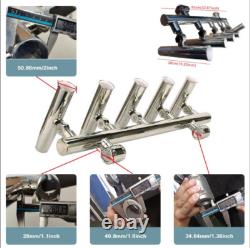 Fishing Rod Holder 5 Tube On 1-1-1/4 for Boat Truck Marine Stainless Steel USA