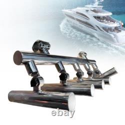 Fishing Rod Holder 5 Tube On 1-1-1/4 for Boat Truck Marine Stainless Steel USA