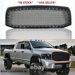 Fit Dodge Ram 2006-2008 Truck Black Stainless Steel Rivet Wire Mesh Grill Shell