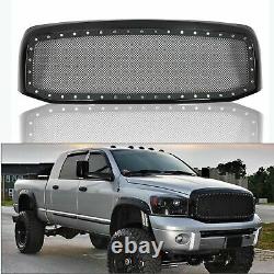 Fit Dodge Ram 2006-2008 Truck Black Stainless Steel Rivet Wire Mesh Grill Shell