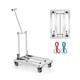 Folding Stainless Steel Hand Truck, Adjustable Handle Utility Cart With 4 Whe