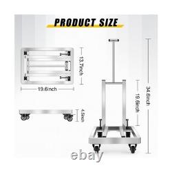 Folding Stainless Steel Hand Truck, Adjustable Handle Utility Cart with 4 Whe