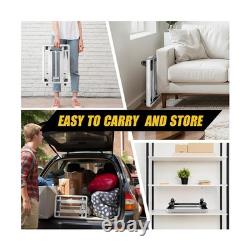 Folding Stainless Steel Hand Truck, Adjustable Handle Utility Cart with 4 Whe