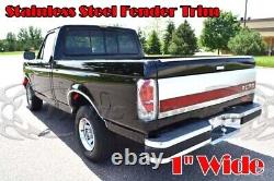 For1987-1996 Ford F-150/Bronco/87-98 F-250/F-350 Fender Trim Stainless 4Pc 1