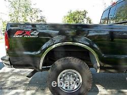 For1999-2007 Ford F-250/F-350/Super Duty Fender Trim Well Stainless 4Pc 2 Long