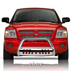 For 05-11 Dodge Dakota Truck Stainless Steel Chrome Bull Bar Push Grill Guard